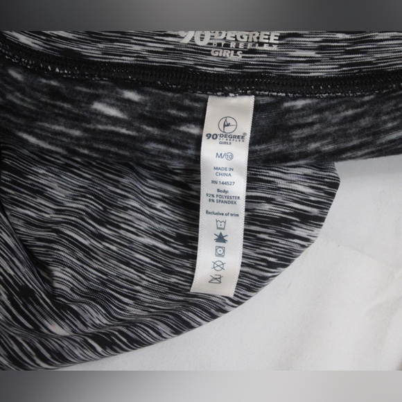 90 degree by reflex girls NEW size 10/Medium black swirl/marble color leggings - Picture 3 of 6